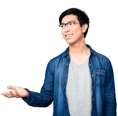 happy asian man telling